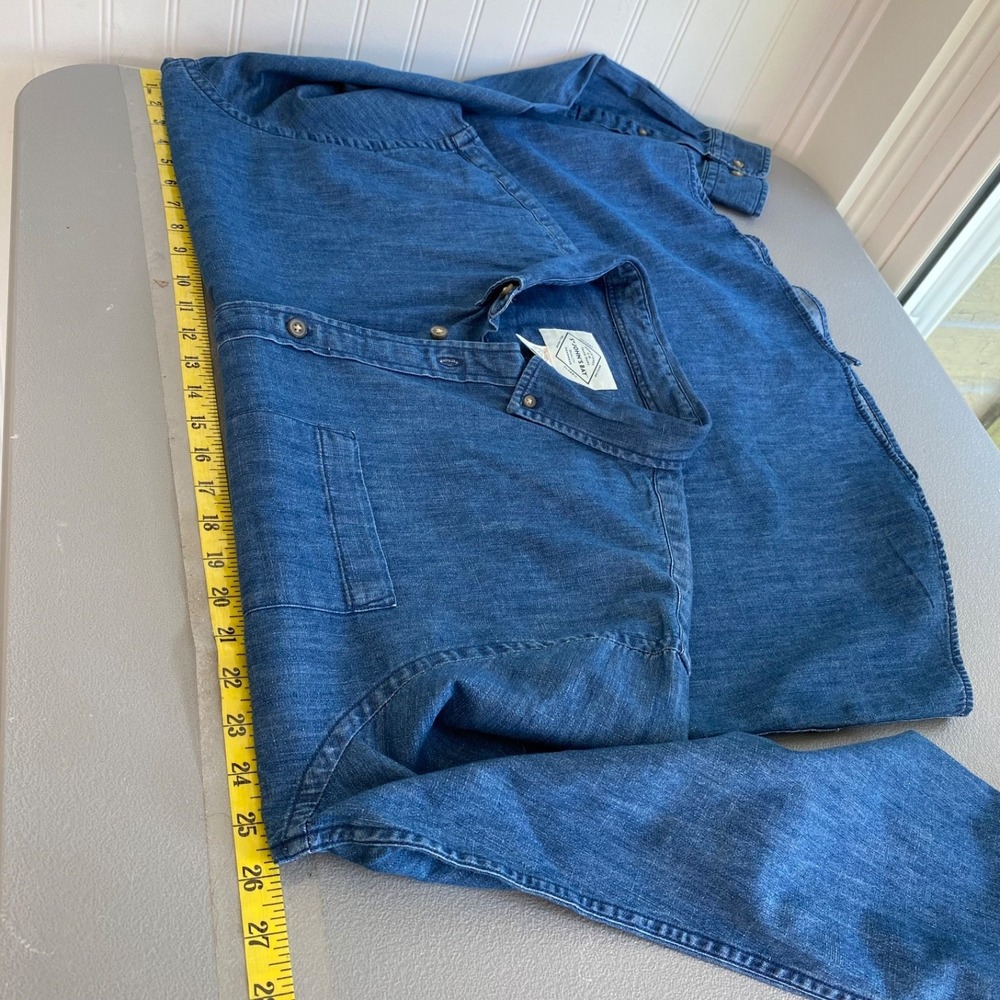 Vintage St Johns Bay Men Denim Button Down Shirt Size XL Classic Chambray Pocket - Picture 6 of 8